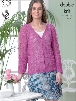 King Cole 4159 Ladies Cardigan and Sleeveless Top										