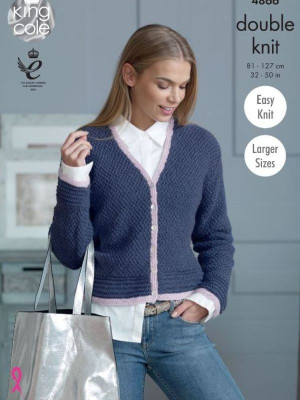 King Cole 4866 Ladies Cardigan & Waistcoat in Baby Alpaca DK										