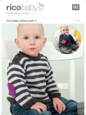 Rico KIC 172 Baby Elbow Patch Striped Jumper & Cardigan										