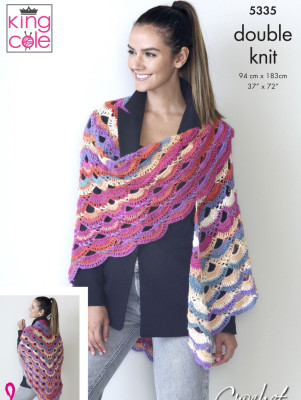 King cole 5335 Crochet Shawl										