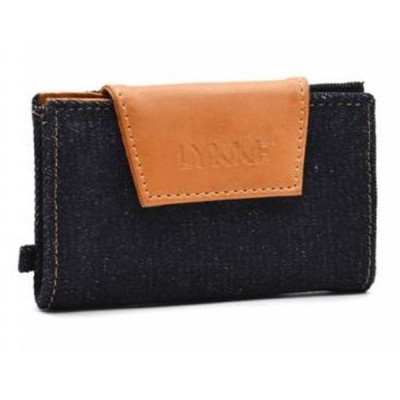 LYKKE Weekender Small Travel Needle Case (Empty) in Denim and Camel Vegan Leather										 - Camel