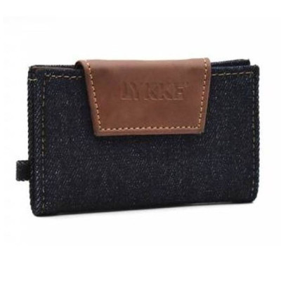 LYKKE Weekender Small Travel Needle Case (Empty) in Denim and Chocolate Vegan Leather										 - Chocolate