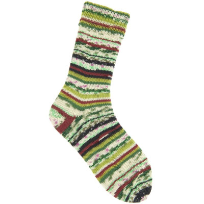 Rico Socks Neon Fair Isle 4 Ply										 - 004 Forest