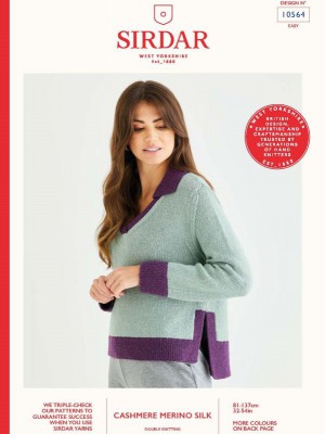 Sirdar 10564 Event Sweater in Cashmere Merino Silk DK										