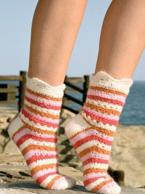 DROPS Sorbet Crochet Socks										