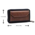 LYKKE Oxford Zipper Needle Case (Empty) for 3.5in Tips in Chocolate Vegan Leather and Denim