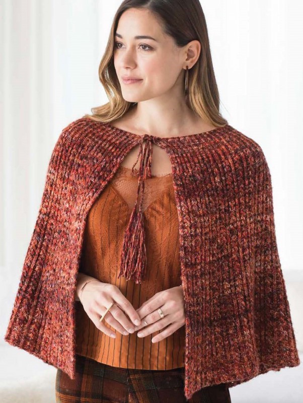 Malabrigo Poppy Brioche Lace Cape