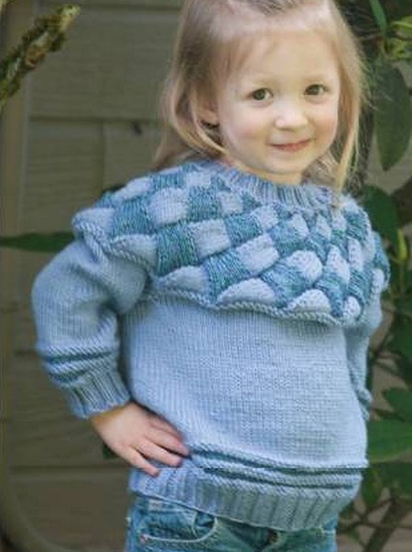Cascade Entrelac Child S Sweater Laughing Hens