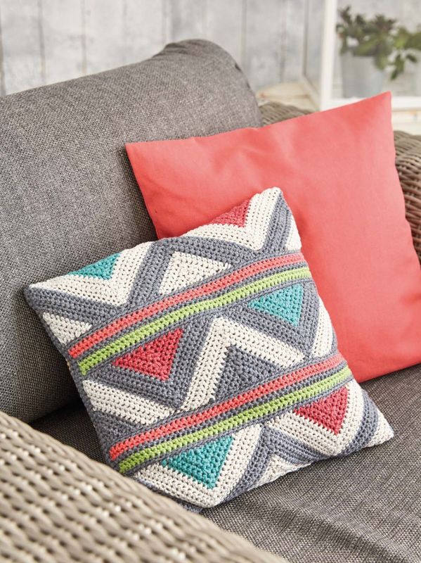 cushion cover crochet stashbuster pattern